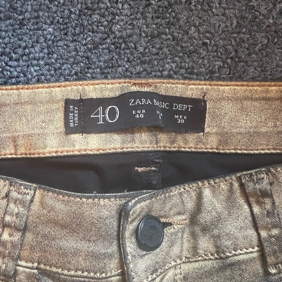 Zara gold black distressed jeans - Picture 3 of 6